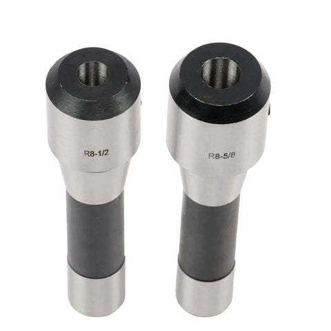 End Mill Holder Set R8 One Half To One And One Quarter Inch, 8 Piece, Bridgeport Type Milling Machine Compatible, shown front view