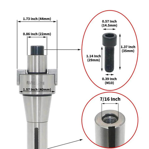 Pro Grade 3.15 Inch Face Milling Cutter Set Aluminum KM12 80mm CNC End Milling Cutter Holder With R8 FMB22 Shank Arbor dimensions