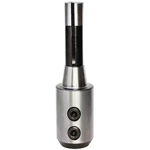 Front view of R8 Shank End Mill Holder For Bridgeport Milling Cutter Adapter 1 Inch Bore, heavy duty steel with precision ground finish.
