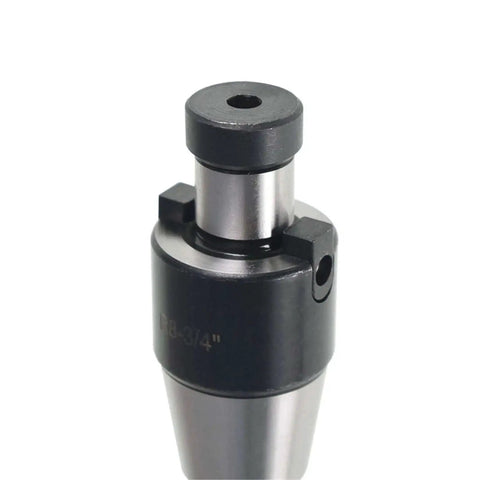 Close-up of R8 Shank Shell Face Mill Arbor for Bridgeport Milling Machines 7/16-20 with stable two-sided key design, metal finish.