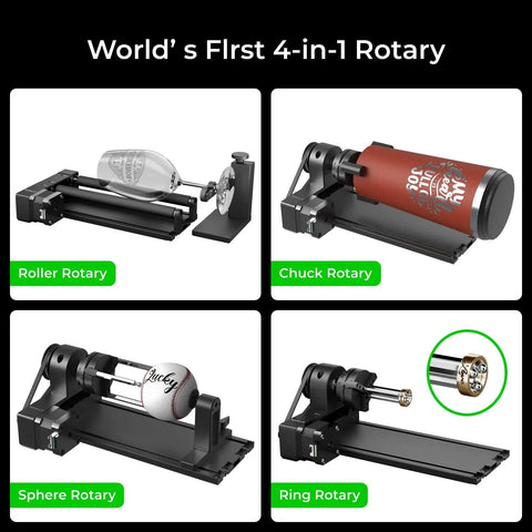 Must Have Accessories Set For P2 And P2S Laser Engraver And Cutter Includes AP2 Smoke Purifier 4-in-1 Rotary Details