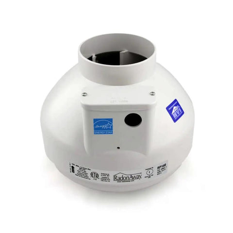 Ultra Quiet Radon Mitigation Fan For 4 Inch Duct RP140 With Energy Efficient Water Hardened Impeller And Thermally Protected Motor