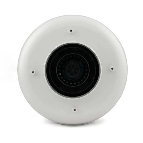 Front view of Ultra Quiet Radon Mitigation Fan For 4 Inch Duct RP140 With Energy Efficient Water Hardened Impeller and Thermally Protected Motor