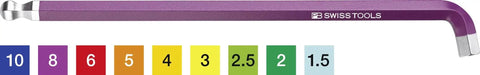 PB Swiss Tools Rainbow Key L Wrench Set 2212 LH 10 RB 9 Piece Hex Key Set displayed with visible color-coded hex key sizes.