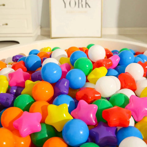 Ball Pit Balls for Toddlers - 50 Count Star Balls Different Shapes for Festival Indoor Outdoor, Party Decoration for Babies Kids