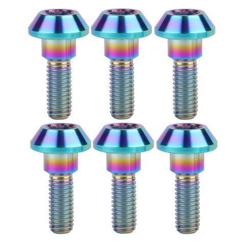 UHDFBDHF 6Pcs Titanium Screw Motorcycle Brake Disc Bolt M6 x 20mm for Suzuki Yamaha Brake Disc Bolt Screw (Rainbow)
