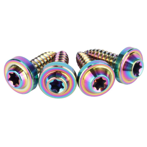 ✝️ UHDFBDHF 4Pcs Titanium M5 18mm Self Tapping Screw T25 Torx Head Motorcycle Bolt (Rainbow)