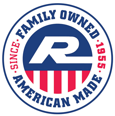 Randall Manufacturing logo with 'Family Owned American Made Since 1955' text in red, white, and blue design.