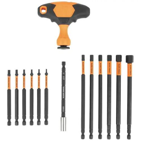 ProFlex Impact-Rated Interchangeable Ratcheting T-Handle Set With Torsion Zone Magnetic Bit Holder SAE and Metric Torx Bits, 21 Bit Sizes