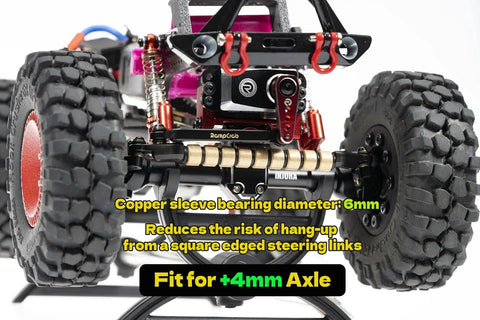 Copper Sleeve Bearing Steering Link Kit For SCX24 And AX24 With 4mm Axles On Each Side 2 Sets Installed on RC Car