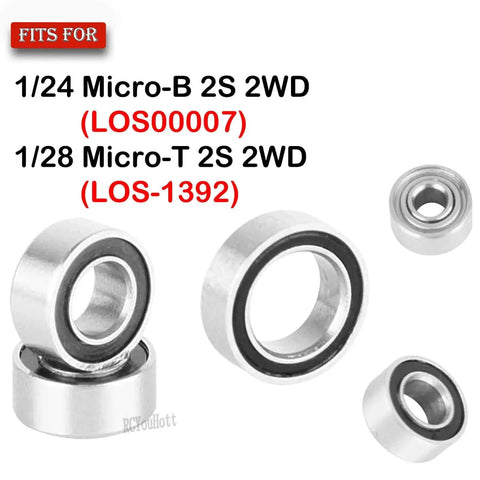 Upgrade Bearings And Screw Kit For 1 24 Micro B 2S 2WD RTR And 1 28 Micro T 2S 2WD RTR with rubber sealed ball bearings shown
