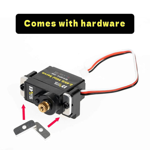 RC Steering Servo with Mount Bracket and Servo Horn for FMS FCX24, black, with included hardware