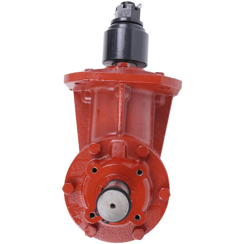 RC30 Rotary Cutter Gearbox 40 HP 45HP 1-3/8 Smooth Input Shaft 1:1.47 FITS 4'&5' MOWERS 12 Splines, red gearbox close-up.