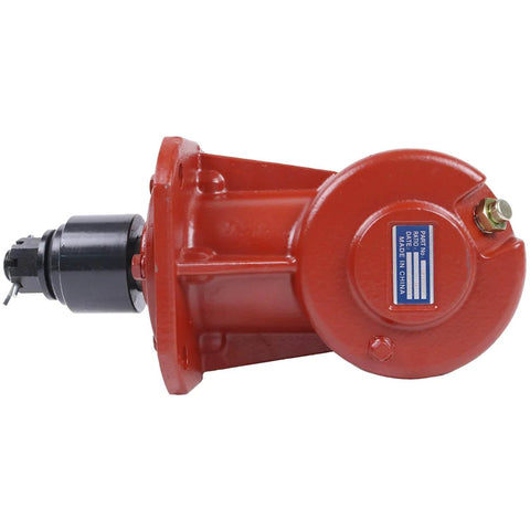 Side view of RC30 Rotary Cutter Gearbox 40 HP 45HP 1-3/8 Smooth Input Shaft 1:1.47 FITS 4'&5' MOWERS 12 Splines, red casing