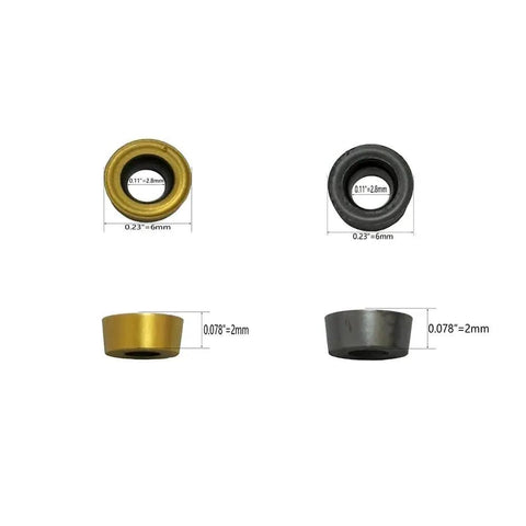 20 Pack RCMT0602M0 P1025 And RCMT0602M0 P1130 Circular Milling Cutter Inserts For SGCR LSRDCN Holders, gold and gray view