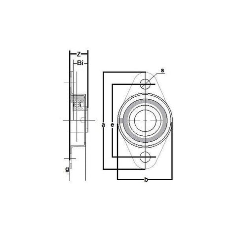 RCSMRFZ-16S Bearing Flange Insulated Pressed Steel 2 Bolt 1 Inch