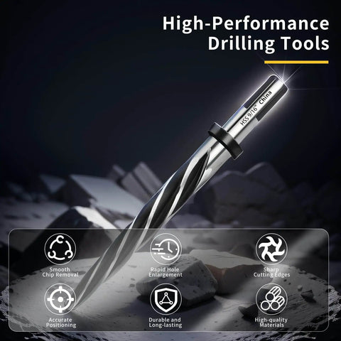 9/16 Inch Reamer Drill Bit Workhorse For Metal Steel Wood And Plastic With 1/2 Inch Non Slip Shank M2 HSS Tapered 5 Flute Bridge Construction Reamer