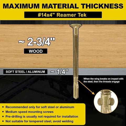 Heavy Duty Trailer Deck Screws Kit With 130 Pcs T25 Star Bits Reamer Tek Screws For Wood To Metal Bonding diagram