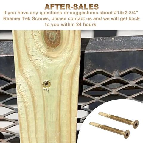 Size 14 By Two And Three Quarters Inch Reamer Tek Torx Self Drilling Screws For Metal To Wood With T30 Drive 100 Pack installed
