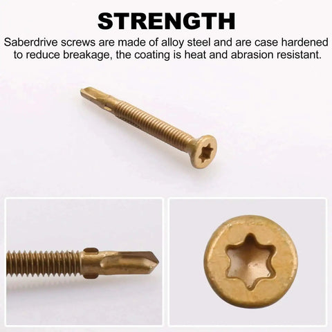 Reamer Tek Self Drilling Screws For Wood To Metal With Torx T30 Star Head Two And Three Quarter Inch Long 0.24 Inch Shank Ideal For Flatbeds And Trailers 100 Pieces