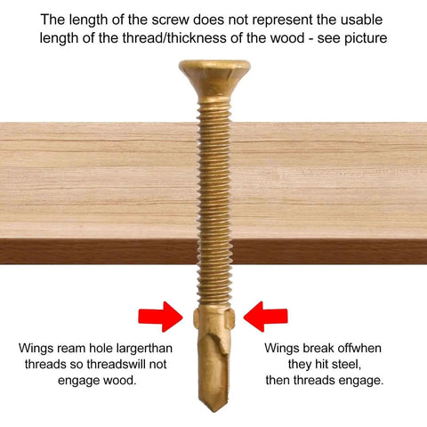 Reamer Tek Self Drilling Screws For Wood To Metal With Torx T30 Star Head Two And Three Quarter Inch Long 0.24 Inch Shank