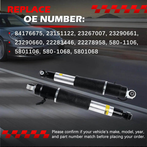 2pc Rear Air Suspension Shock Absorber Strut Kit For GMC Yukon And Yukon XL Suburban Tahoe Escalade And Escalade ESV 2015-2020