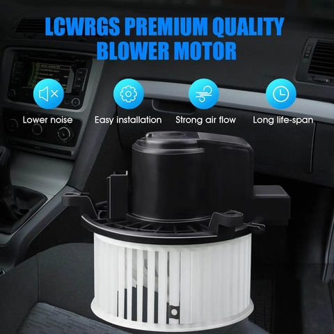 Rear AC Heater Blower Motor With Fan Fits 2006 2020 Dodge Grand Caravan Chrysler Town And Country Pacifica Ford Expedition Jeep Commander Lincoln Navigator VW Routan Ram C V Replacement 700234 shown inside vehicle interior