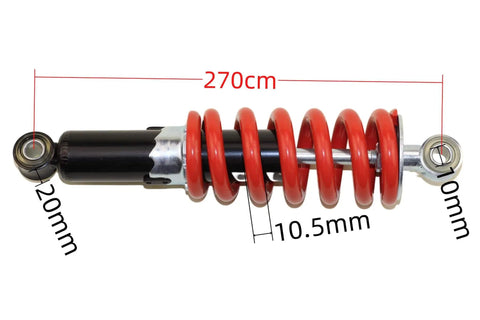 Rear Shock Absorber 270 Millimeter Center To Center Mounting For Quad ATV Dirt Bike Pit Bike Go Kart Buggy 980 Pound Load