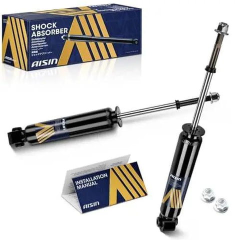 Rear Shock Absorbers Set Of Two For Nissan Quest 2004 2009, shown with packaging and installation manual