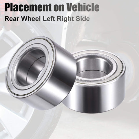 Rear Wheel Bearing Set For BMW Fits 128i 1991-2013 318i 318is 320i 323i 325Ci 325i 325is 325iX 328Ci 328i 328is Silver Tone