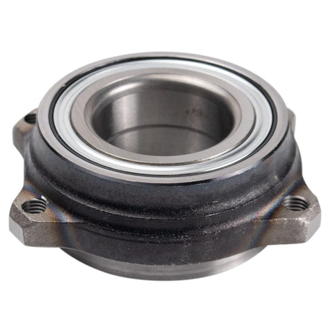 Rear Wheel Bearing And Hub Assembly Direct Fit For 2015 To 2020 Mercedes C Class Models Including C300 C350e C400 C43 AMG C450 AMG And C63 AMG S OE Grade Replacement For Smooth Ride And Easy Install shown from side, metal construction