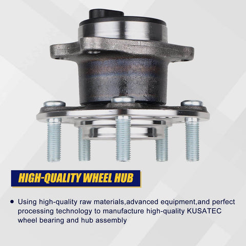 Front view of Rear Wheel Bearing Hub Assembly With ABS 5 Lug Replacement Fits Chrysler 200 2011 2014 Sebring 2007 2010 Avenger 2008 2014 Caliber 2007 2012 Jeep Compass Patriot 2007 2017 2 Piece Replacement