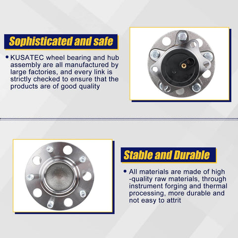 Rear Wheel Bearing Hub Assembly With ABS 5 Lug Replacement Fits Chrysler 200 2011 2014 Sebring 2007 2010 Avenger 2008 2014 Caliber 2007 2012 Jeep Compass Patriot 2007 2017 2 Piece Replacement with quality assurance text.