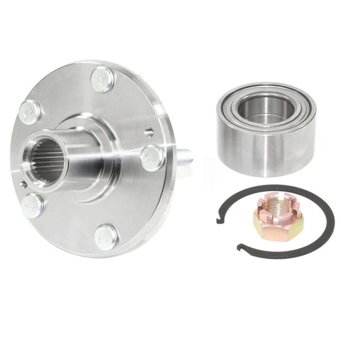 Rear Wheel Hub Kit 29596154 With Bearing, Wheel Studs, Snap Ring And Axle Nut, Complete Repair Solution For Non Integral Wheel Hub With Forged Flange For Precise Vehicle Fit, 1 Pack shown