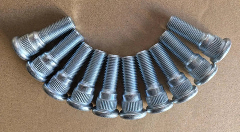 Ten-pack rear wheel studs with 1/2-20 threads, 0.668 inch knurl, and 1.75 inch length, a heavy-duty replacement for Dodge Dakota