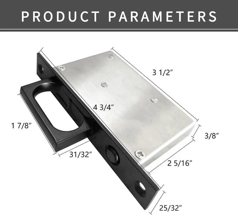 Recessed Finger Flush Pulls With Edge Pull For Pocket Doors And Sliding Closets, Rustproof Stainless Steel Door Handles, dimensions shown