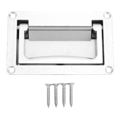 Recessed hatch handle, zinc alloy, spring-loaded, flush-mount pull for 93x51 mm openings; screws included