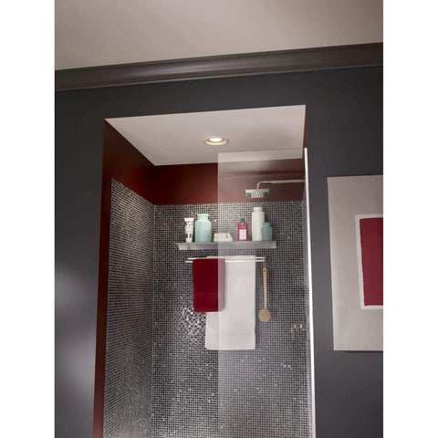 Installed Recessed Light Ventilation Fan With 70 CFM 1.5 Sones 4 Inch Duct White 6.87 Inch Housing in bathroom ceiling