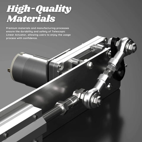 DIY Reciprocating Linear Actuator Stroke 2cm-8cm Adjustable Telescopic Motor with Speed Controller 24V 120RPM showcasing materials