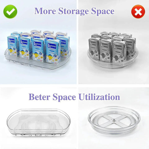 360 Degree Rotating Lazy Susan Turntable Organizer For Refrigerator Cabinet Pantry And Kitchen Countertop Measuring 11.8 Inches By 8.7 Inches Rectangular Space Saver with various food items