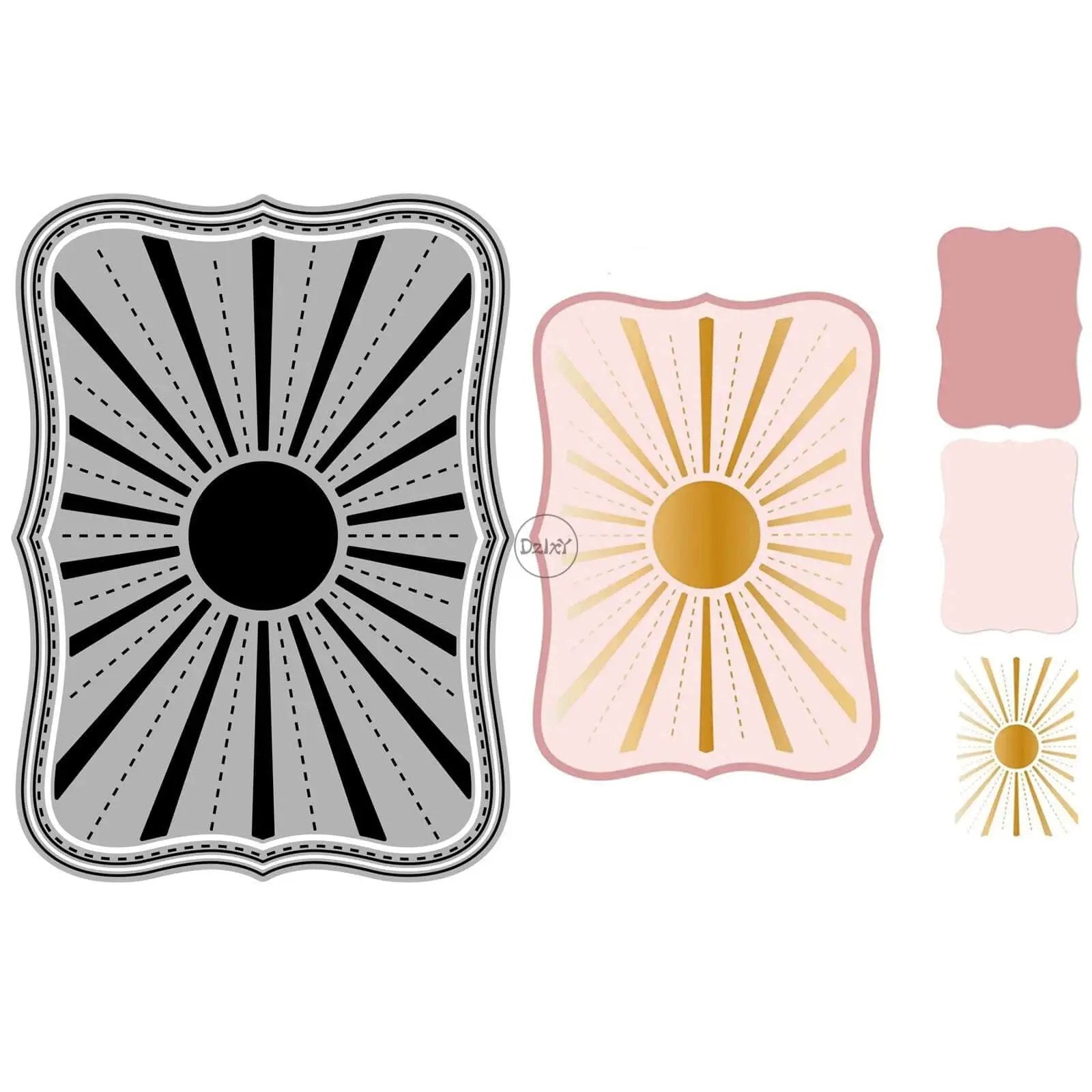 Rectangular Radial Stripes Background Die Set for Card...