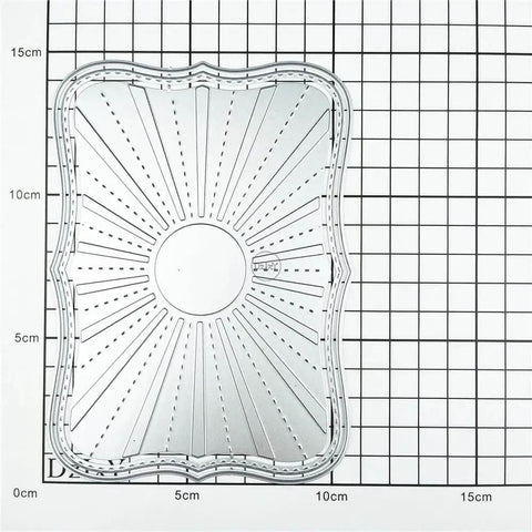 Rectangular Radial Stripes Background Die Set for Card Making and Scrapbooking Metal Cutting Dies on grid background