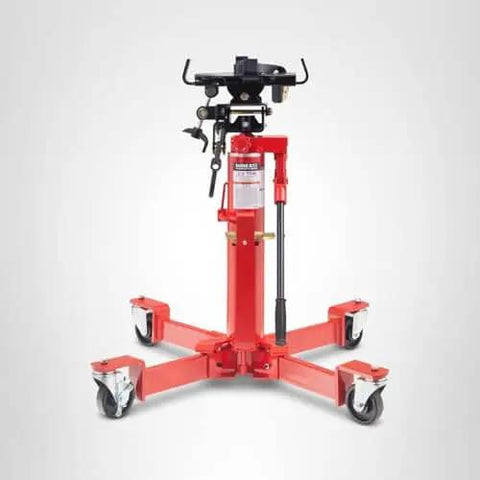 Beefy 1000 Lb Air And Hydraulic Telescoping Transmission Jack With Adjustable Saddle Arms, 35.5 In To 73.5 In Lift Range, Model 7796
