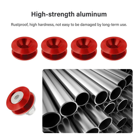 Red Aluminum Bumper Quick Release Kit With O Ring Fasteners, Spacers, Screws, and Nuts Universal Front and Rear Bumper Clips for Fenders