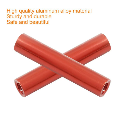 Red Aluminum Round Standoff Spacers Set 10 Pcs M3 x 25mm Female Threaded Column Spacers For RC Airplane