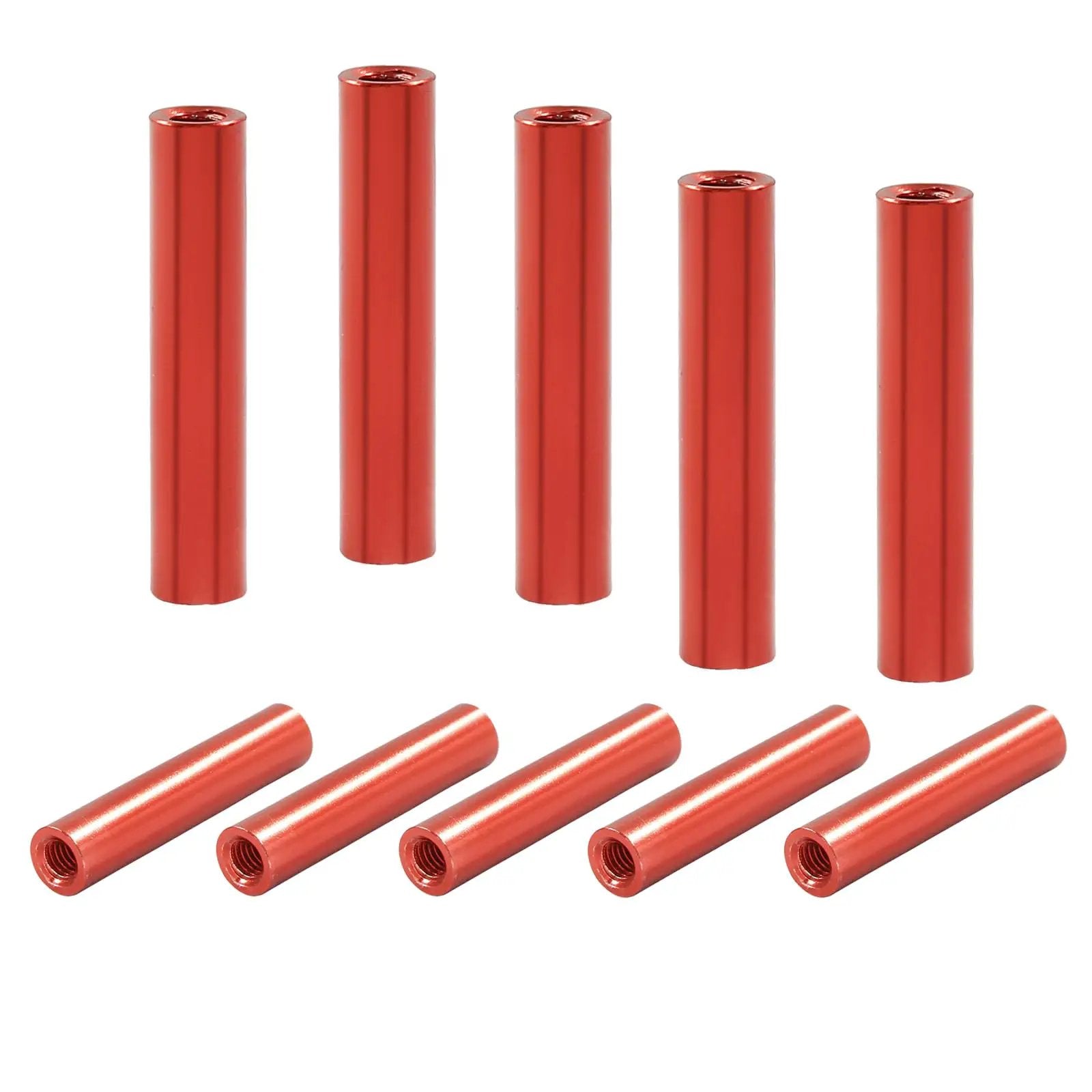 Red Aluminum Round Standoff Spacers Set 10 Pcs M3 x 25...