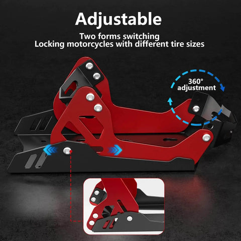 Heavy Duty Electric Dirt Bike Wheel Chock and Trailer Stand 1800 Lb Capacity Universal 8 To 21 Inch Wheel adjustable view