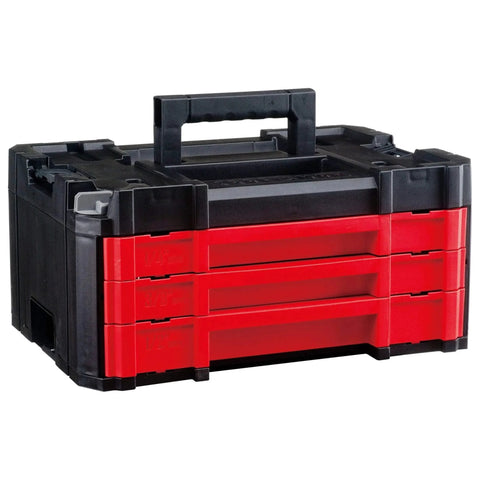 VERSASTACK toolbox for 230 Pcs Mechanics Tool Set, Socket Wrench Set, Car Tool Kit with durable red drawers and black handle