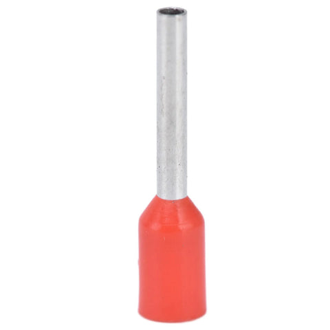 Heavy Duty Insulated Ferrule Terminals Set In Copper With PVC Insulation, 0.75mm2 AWG 20, close-up view of red terminal