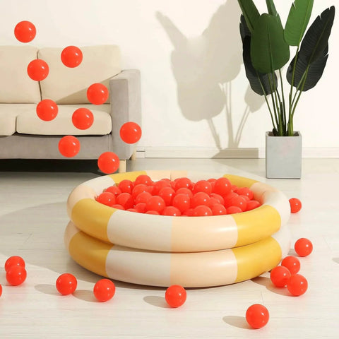 2.75 Inch Big Ball Pit Balls - Crush Proof Plastic Balls for Ball Pit Pack of 50pcs Set for Toddlers in yellow inflatable pool